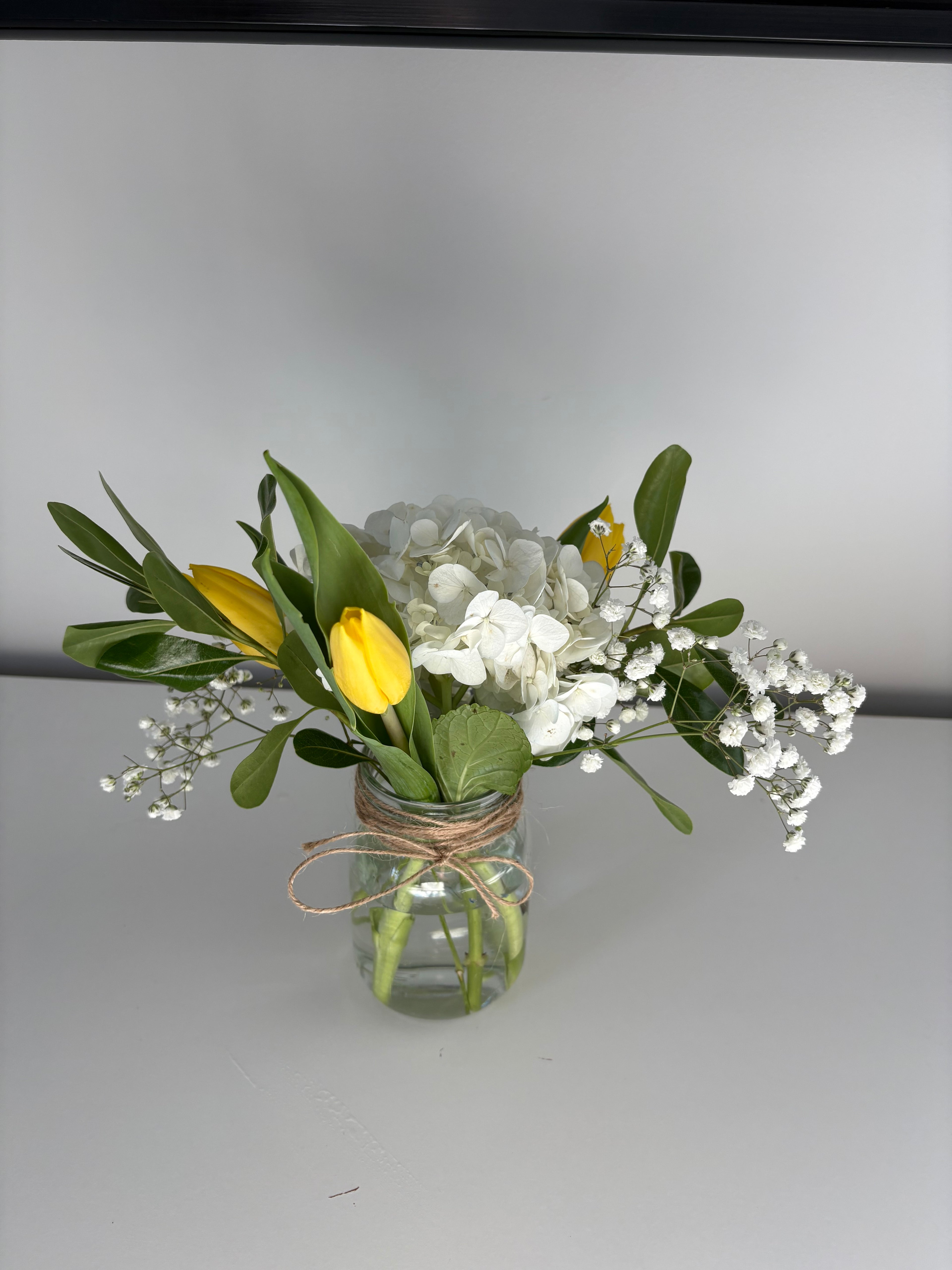 Mini Mason Jar Flower Arrangement
