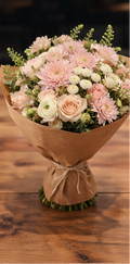 Hand wrapped floral bundle - right angle
